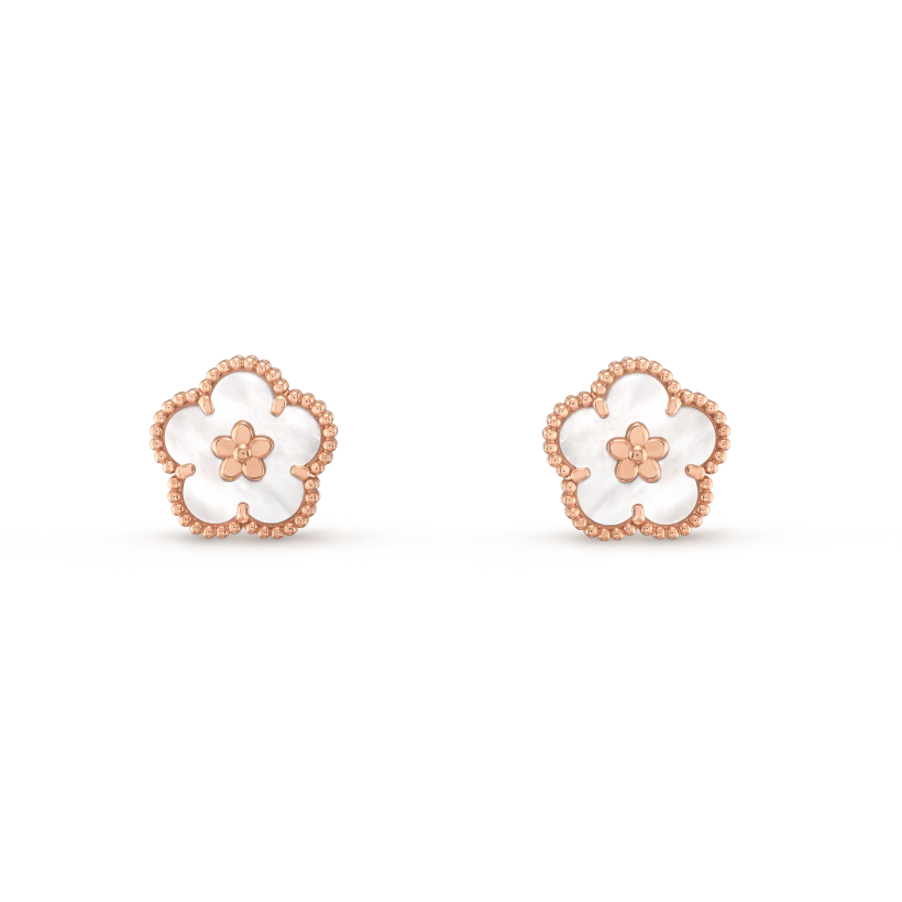 [Eternal Jewelry]LUCKY PINK GOLD WHITE MOP EARRINGS
