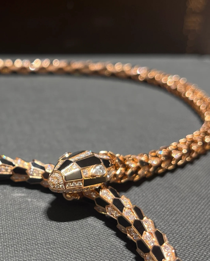 [✨Eternal Jewelry✨] High-End Bespoke Black Onyx Serpent Necklace