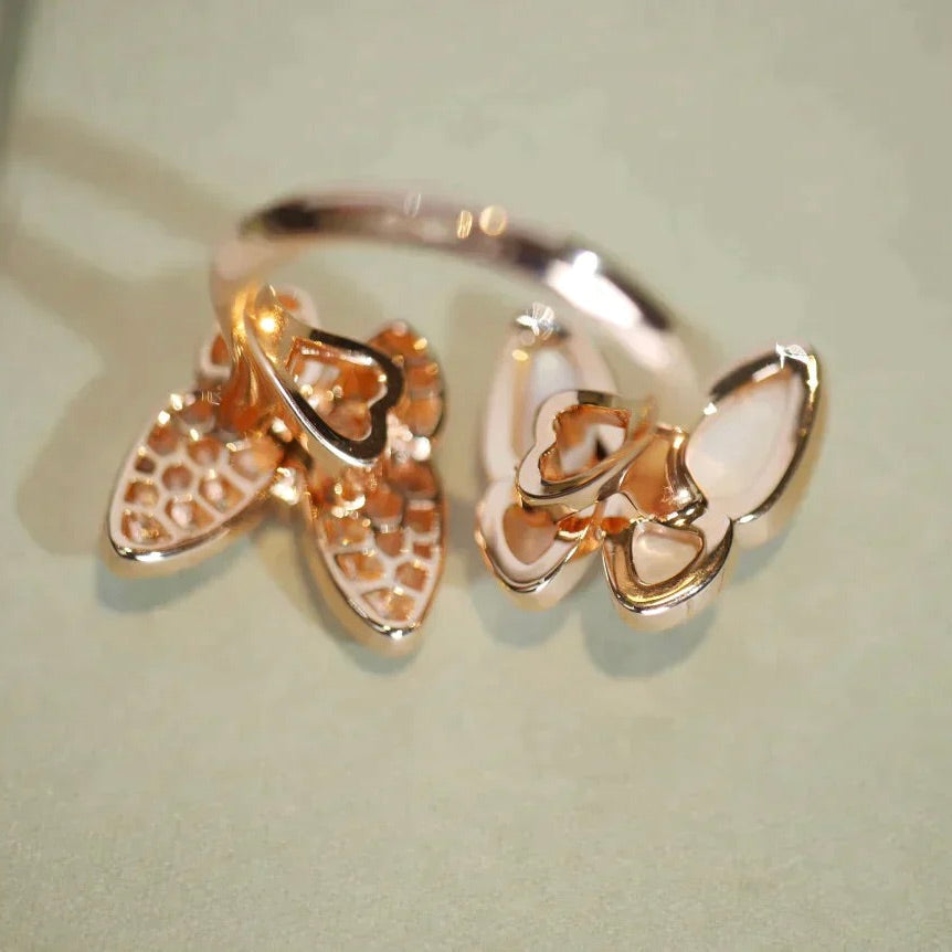 [Eternal Jewelry]TWIN BUTTERFLY DIAMOND MOP RING