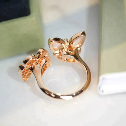 [Eternal Jewelry]TWIN BUTTERFLY DIAMOND MOP RING