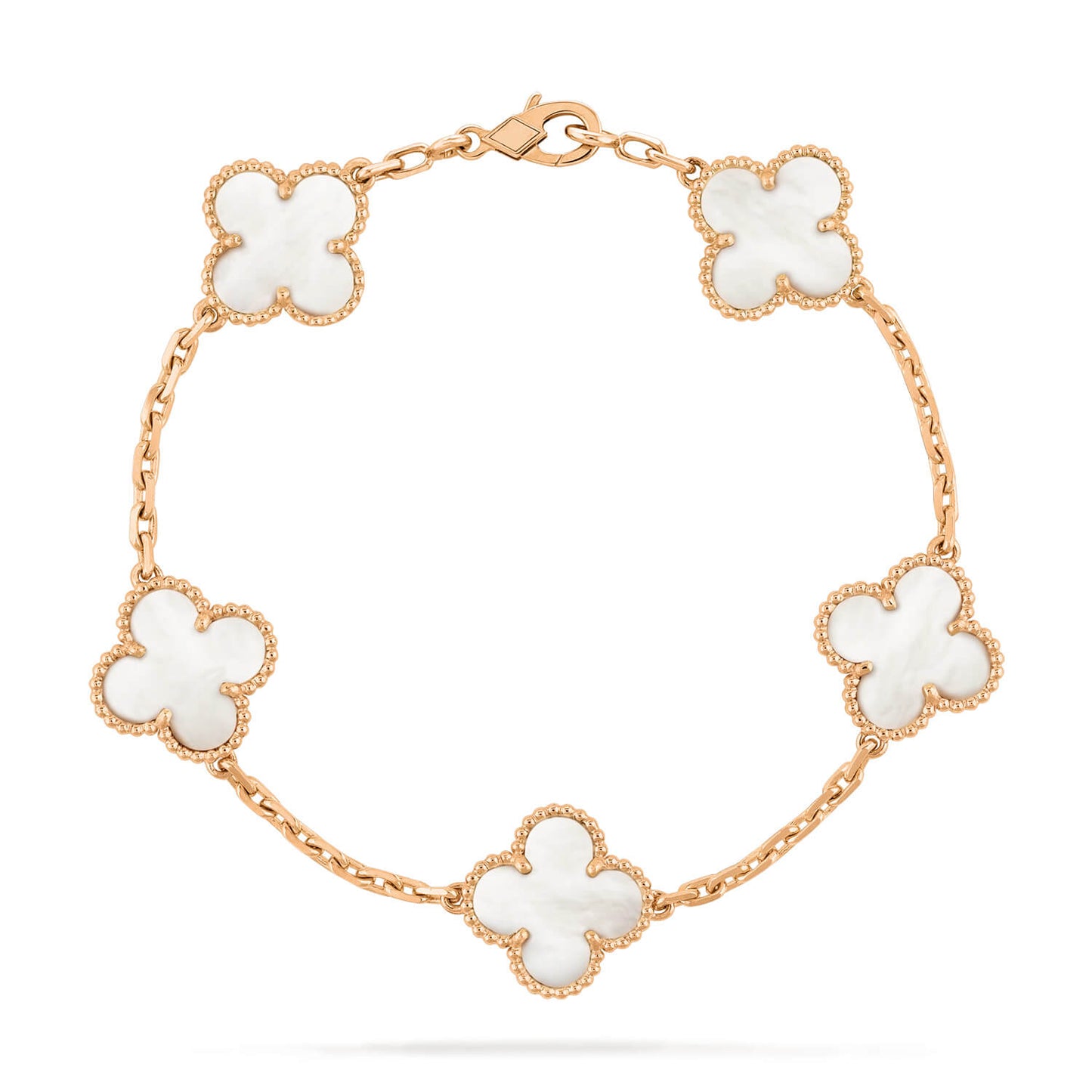 [Eternal Jewelry]CLOVER  5 MOTIF WHITE MOP BRACELET