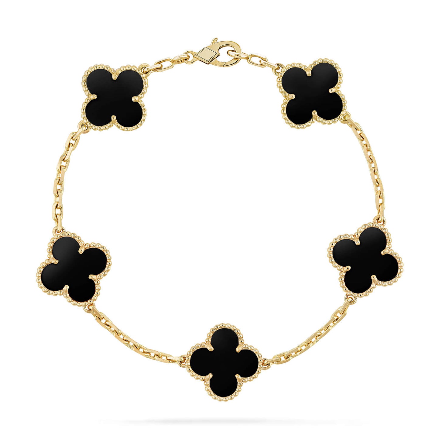 [Eternal Jewelry]CLOVER  5 MOTIFS BLACK ONYX BRACELET