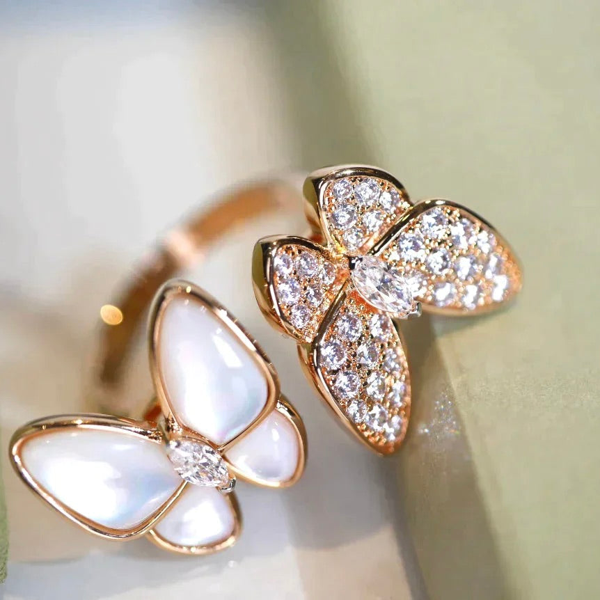 [Eternal Jewelry]TWIN BUTTERFLY DIAMOND MOP RING