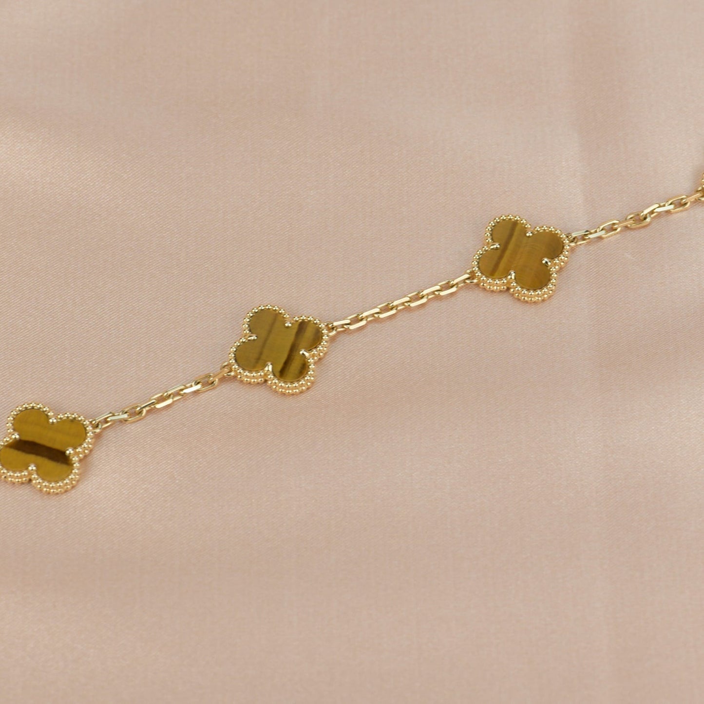 [Eternal Jewelry]CLOVER  5 MOTIFS TIGER EYE BRACELET