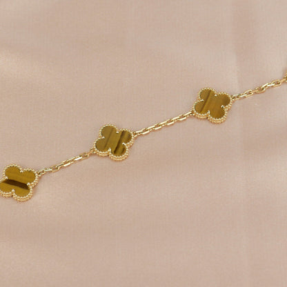 [Eternal Jewelry]CLOVER  5 MOTIFS TIGER EYE BRACELET