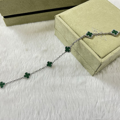 [Eternal Jewelry]CLOVER 6 MOTIF MALACHITE BRACELET