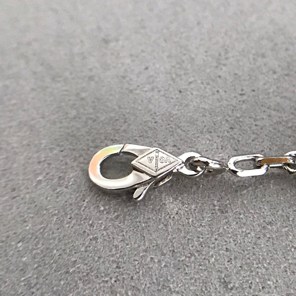 [Eternal Jewelry]CLOVER 5 MOTIF ONYXS DIAMOND BRACELET SILVER