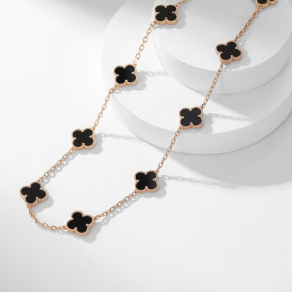 [Eternal Jewelry]CLOVER 10 MOTIFS ONYX NECKLACE