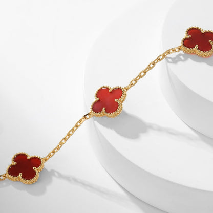 [Eternal Jewelry]CLOVER 10 MOTIFS CARNELIAN NECKLACE