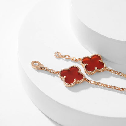 [Eternal Jewelry]CLOVER 10 MOTIFS CARNELIAN NECKLACE
