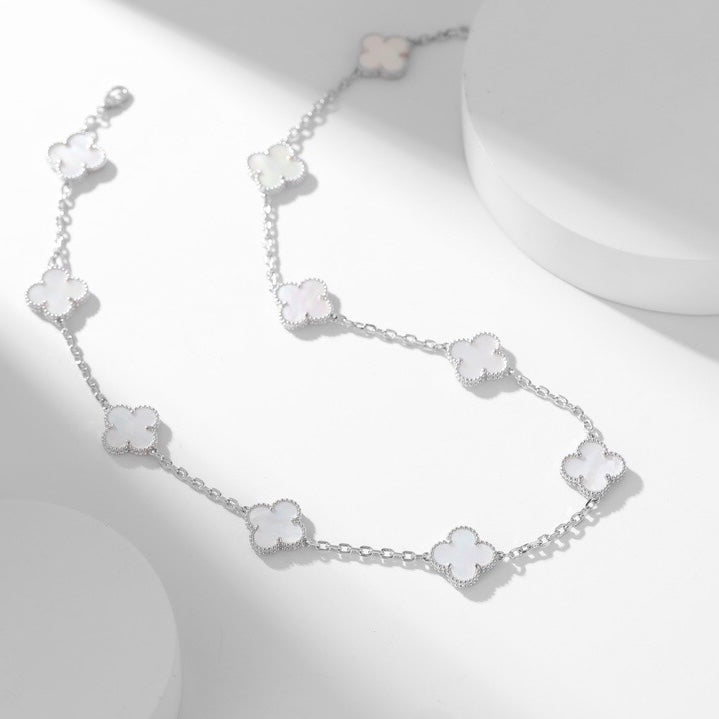 [Eternal Jewelry]CLOVER 10 MOTIFS WHITE MOTHER OF PEARL NECKLACE