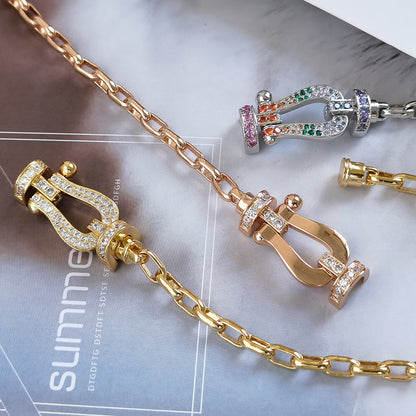 [Eternal Jewelry]FORCE LARGE HORSESHOE CLASP  METAL BRACELET