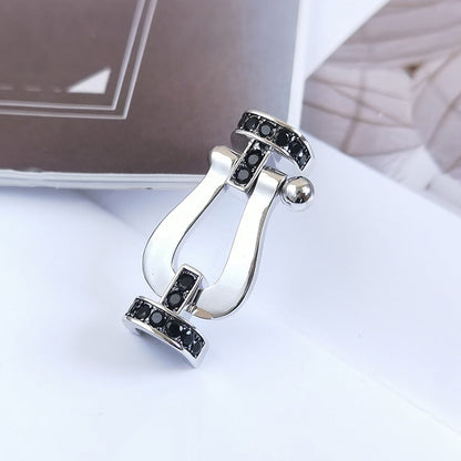 [Eternal Jewelry]FORCE LARGE HORSESHOE BLACK DIAMOND BRACELET SILVER