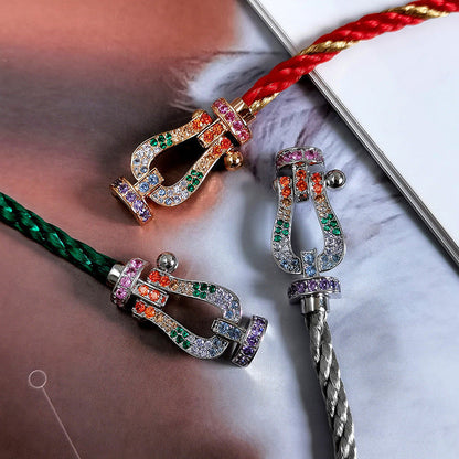 [Eternal Jewelry]FORC LARGE HORSESHOE  COLORED DIAMOND BRACELET SILVER