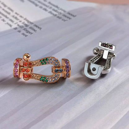 [Eternal Jewelry]FORC LARGE HORSESHOE  COLORED DIAMOND BRACELET SILVER