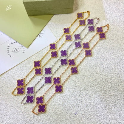 [Eternal Jewelry]CLOVER 10 MOTIFS  PURPLE VIOLET  NECKLACE
