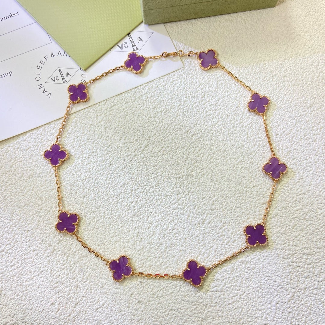 [Eternal Jewelry]CLOVER 10 MOTIFS  PURPLE VIOLET  NECKLACE