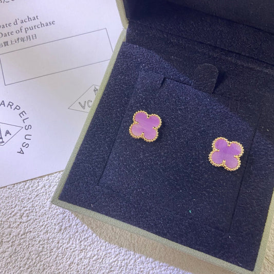 [Eternal Jewelry]CLOVER MINI 9.5MM  PURPLE VIOLET EARRINGS