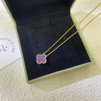 [Eternal Jewelry]CLOVER 15MM  PURPLE VIOLET NECKLACE