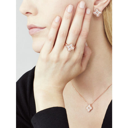 [Eternal Jewelry]CLOVER 15MM DIAMOND SINGLE FLOWER NECKLACE