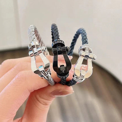 [Eternal Jewelry]FORCE LARGE HORSESHOE HALF DIAMOND BRACELET GOLD