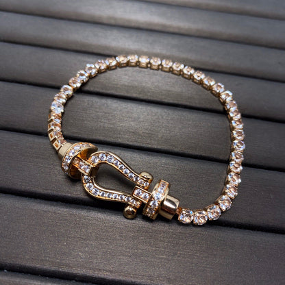 [Eternal Jewelry]FORCE  LARGE HORSESHOE FULL DIAMOND TENNIS BRACELET