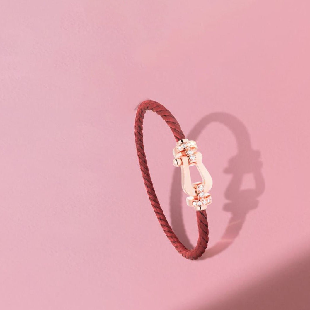 [Eternal Jewelry]FORCE 10 HALF DIAMOND PINK GOLD RED CORDERI LARGE AND MEDIUM MODEL