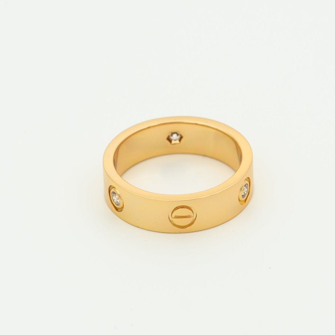 [Eternal Jewelry]LOVE RING 5.5MM 3 DIAMONDS PINK GOLD