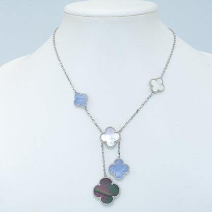 [Eternal Jewelry]CLOVER MOP CHALCEDONY NECKLACE SILVER 6 MOTIF