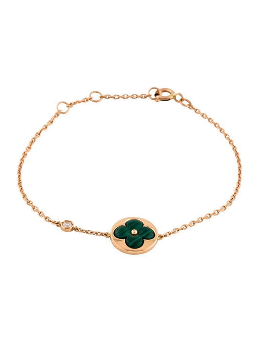[Eternal Jewelry]SUN MALACHITE 1 DIAMOND PINK GOLD BRACELET
