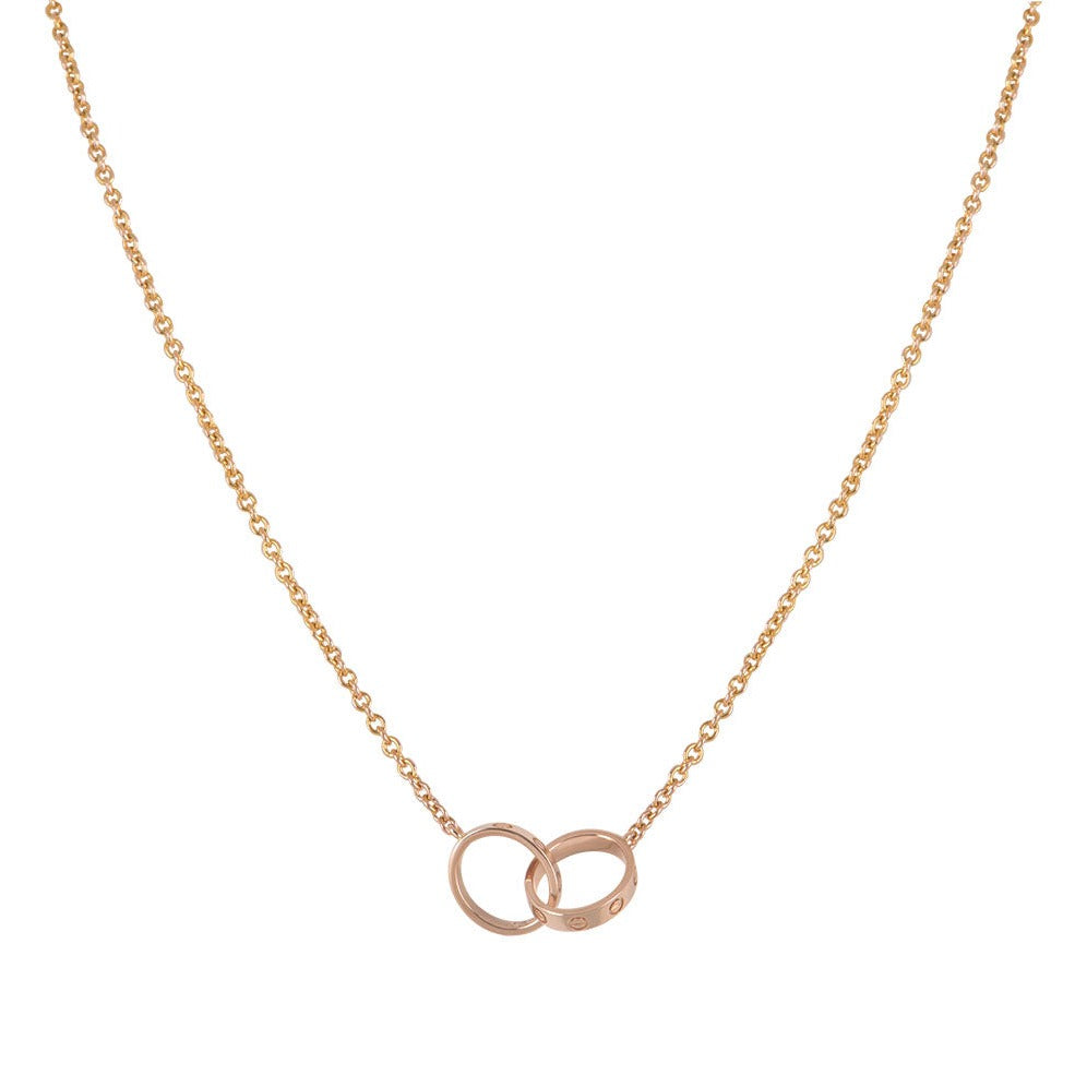 [Eternal Jewelry]LOVE NECKLACE DOUBLE RING PINK GOLD