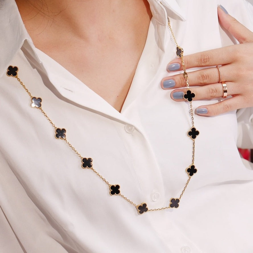 [Eternal Jewelry]CLOVER 20 MOTIFS ONYX ROSE GOLD