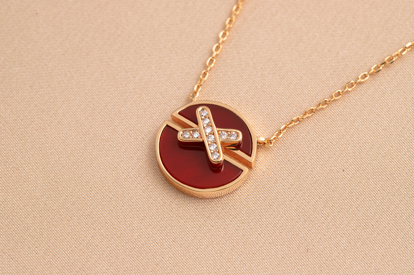[Eternal Jewelry]JEUX DE PINK GOLD DIAMOND NECKLACE