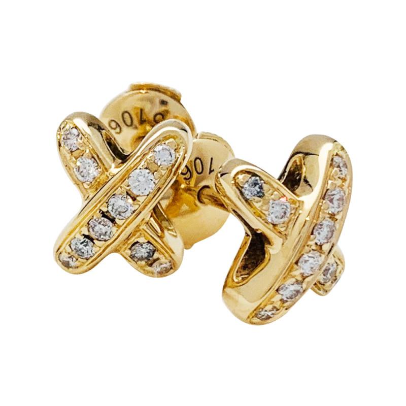 [Eternal Jewelry]JEUX DE GOLD DIAMOND EARRINGS