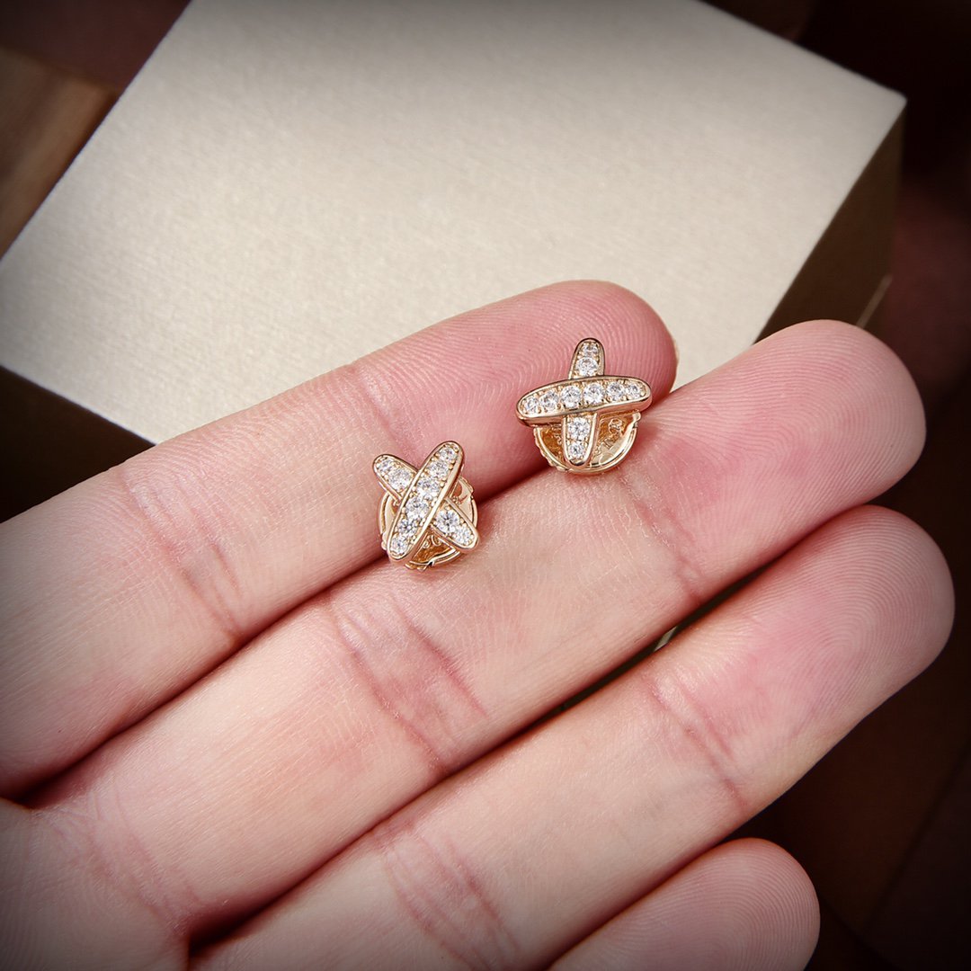 [Eternal Jewelry]JEUX DE GOLD DIAMOND EARRINGS