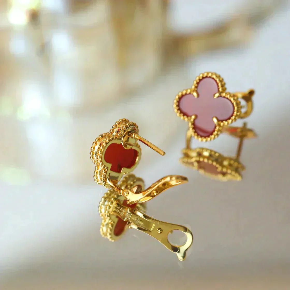 [Eternal Jewelry]CLOVER MEDIUM 1 MOTIFS CARNELIAN  EARRINGS