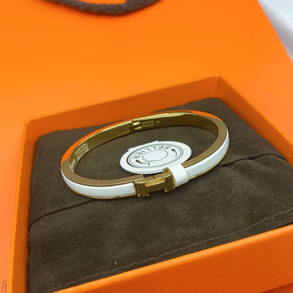 [Eternal Jewelry]CLASSIC HM CLIC WHITE 8MM ENAMEL BRACELET