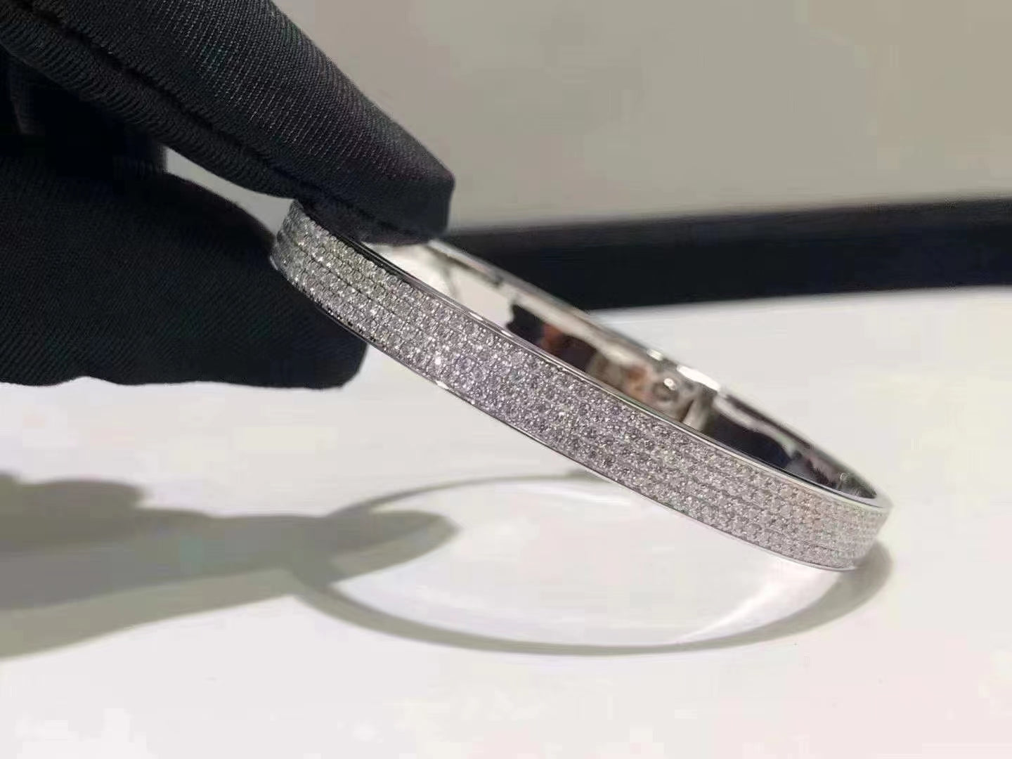 [Eternal Jewelry]HM KELLY BRACELET IN SILVER AND FULL PAVE DIAMOND