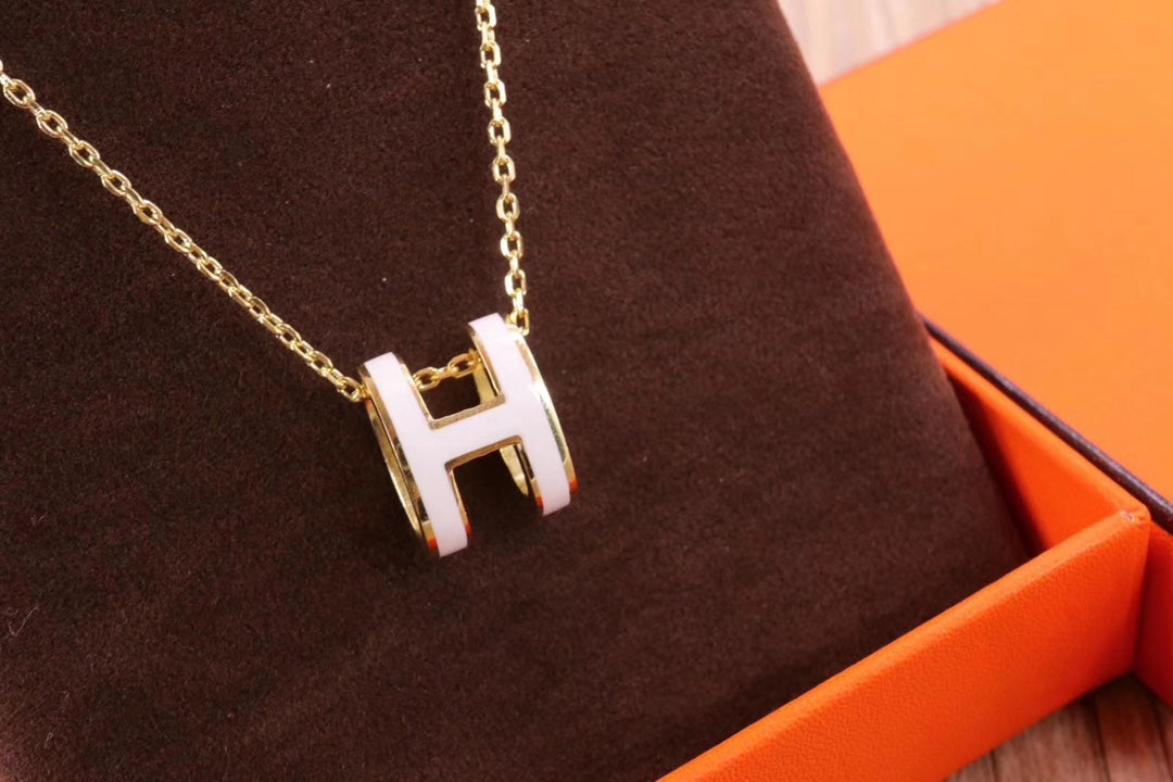 [Eternal Jewelry]HM CLIC YELLOW ENAMEL GOLD NECKLACE