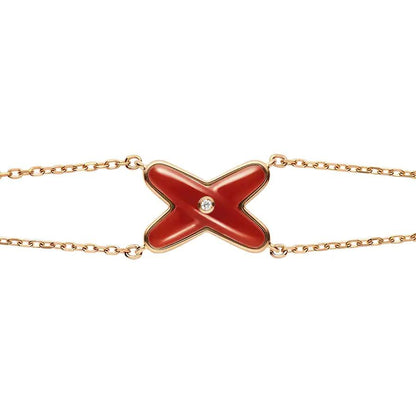 [Eternal Jewelry]JEUX BRACELET CARNELIAN PINK GOLD 1 DIAMOND
