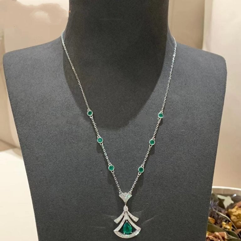 [Eternal Jewelry]DREAM NECKLACE MALACHITE DIAMOND SILVER