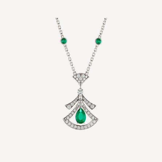 [Eternal Jewelry]DREAM NECKLACE MALACHITE DIAMOND SILVER