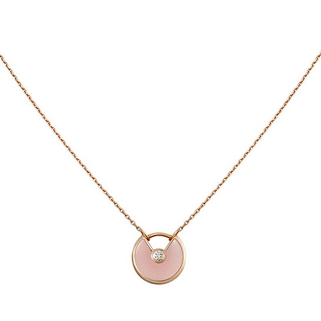 [Eternal Jewelry]AMULETTE ROSE GOLD PINK MOP NECKLACE