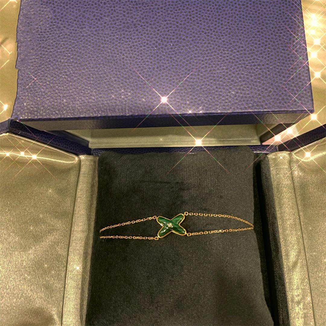 [Eternal Jewelry]JEUX BRACELET MALACHITE PINK GOLD 1 DIAMOND