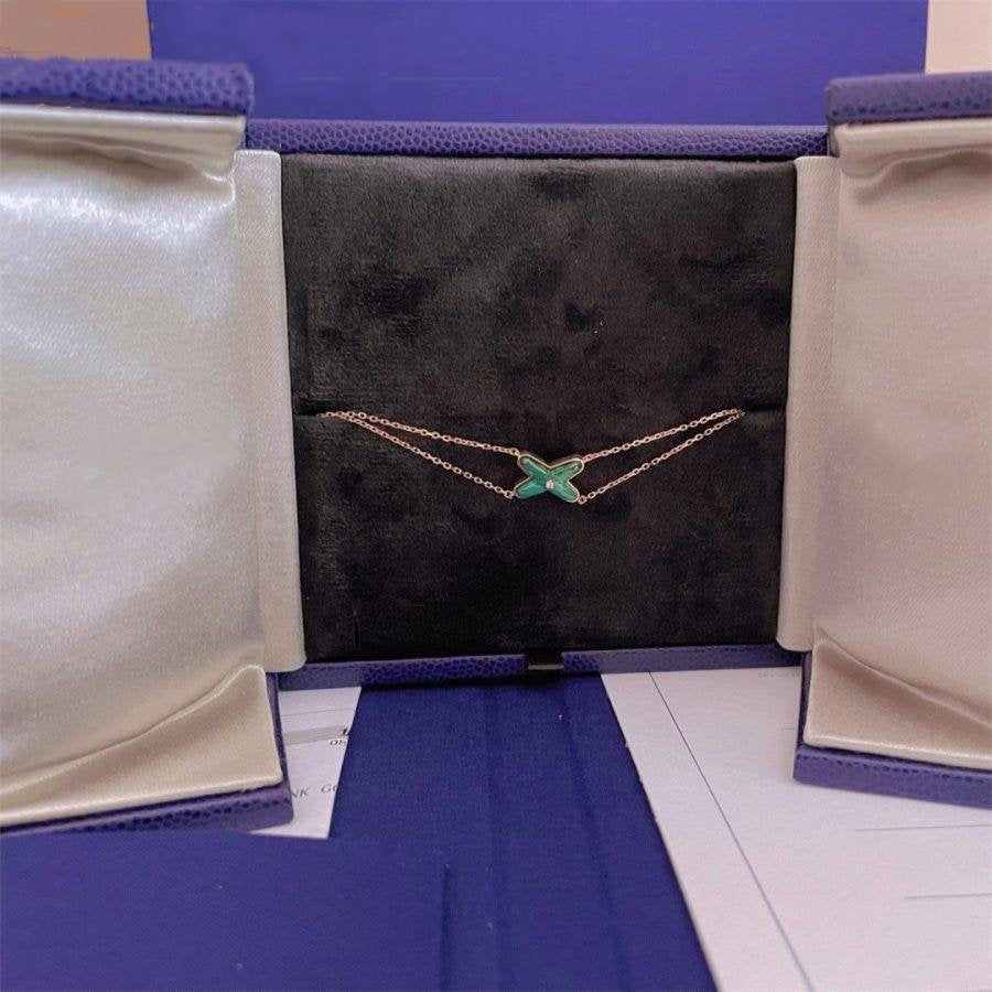 [Eternal Jewelry]JEUX BRACELET MALACHITE PINK GOLD 1 DIAMOND