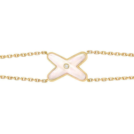 [Eternal Jewelry]JEUX BRACELET WHITE MOP GOLD 1 DIAMOND