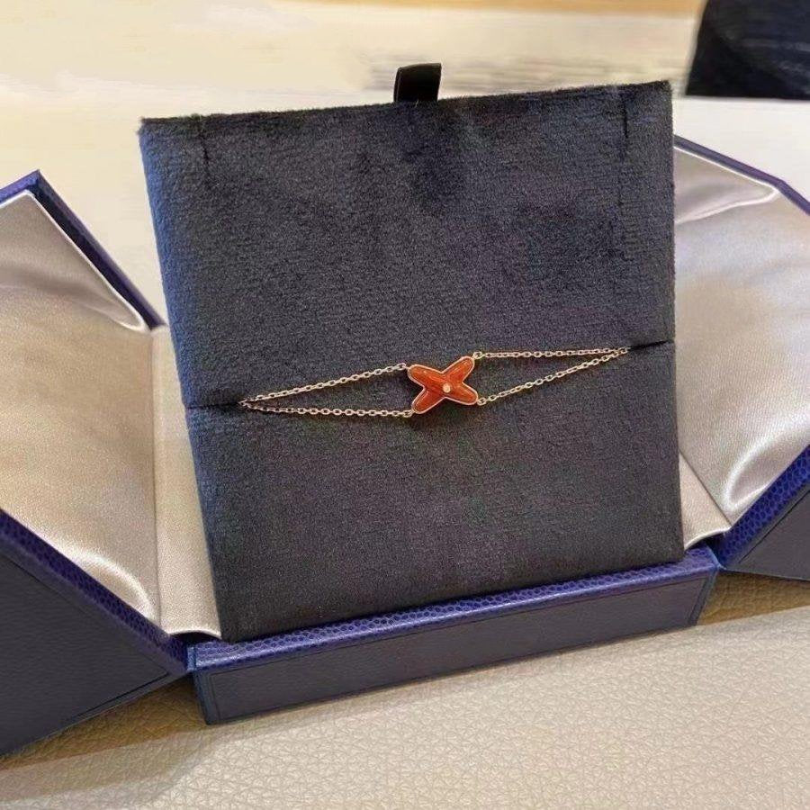 [Eternal Jewelry]JEUX BRACELET CARNELIAN PINK GOLD 1 DIAMOND