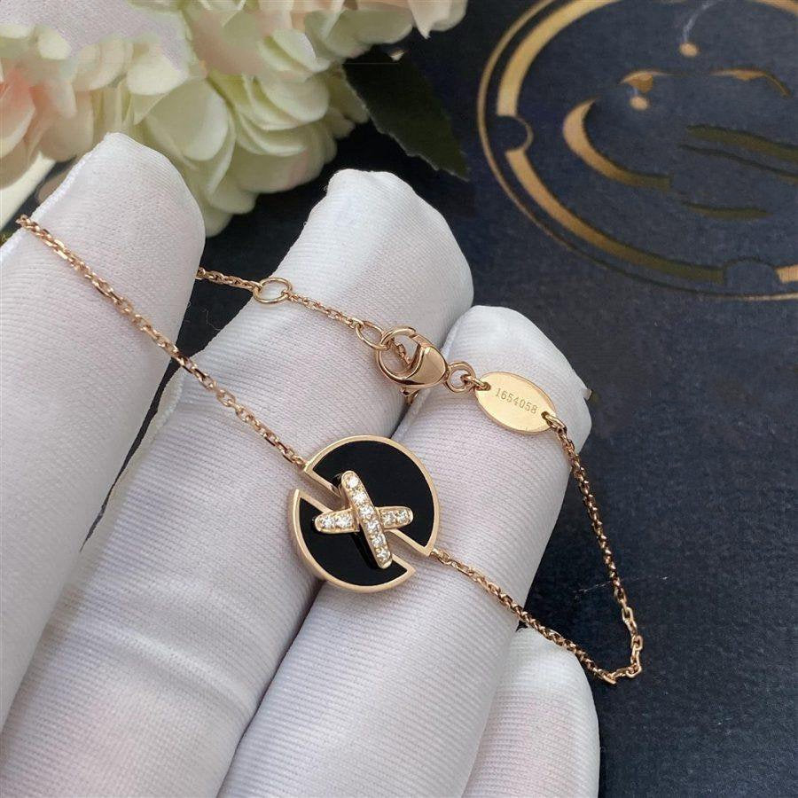 [Eternal Jewelry]JEUX DE BRACELET ONYX PINK GOLD DIAMOND