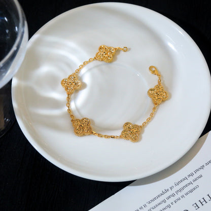 [Eternal Jewelry]CLOVER 5 MOTIFS BRONZING BRACELET