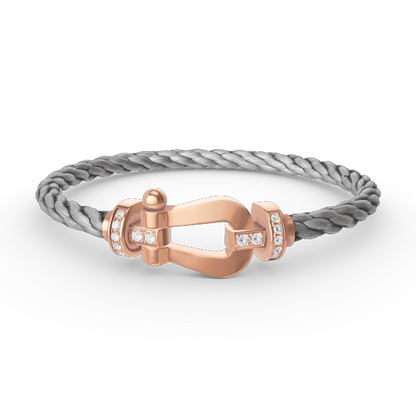 [Eternal Jewelry]FORCE LARGE HORSESHOE HALF DIAMOND BRACELET ROSE GOLD